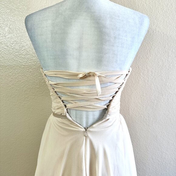 Cinderella Divine Y2k 2000s Cream Strapless Sweetheart Dress - Picture 5 of 8